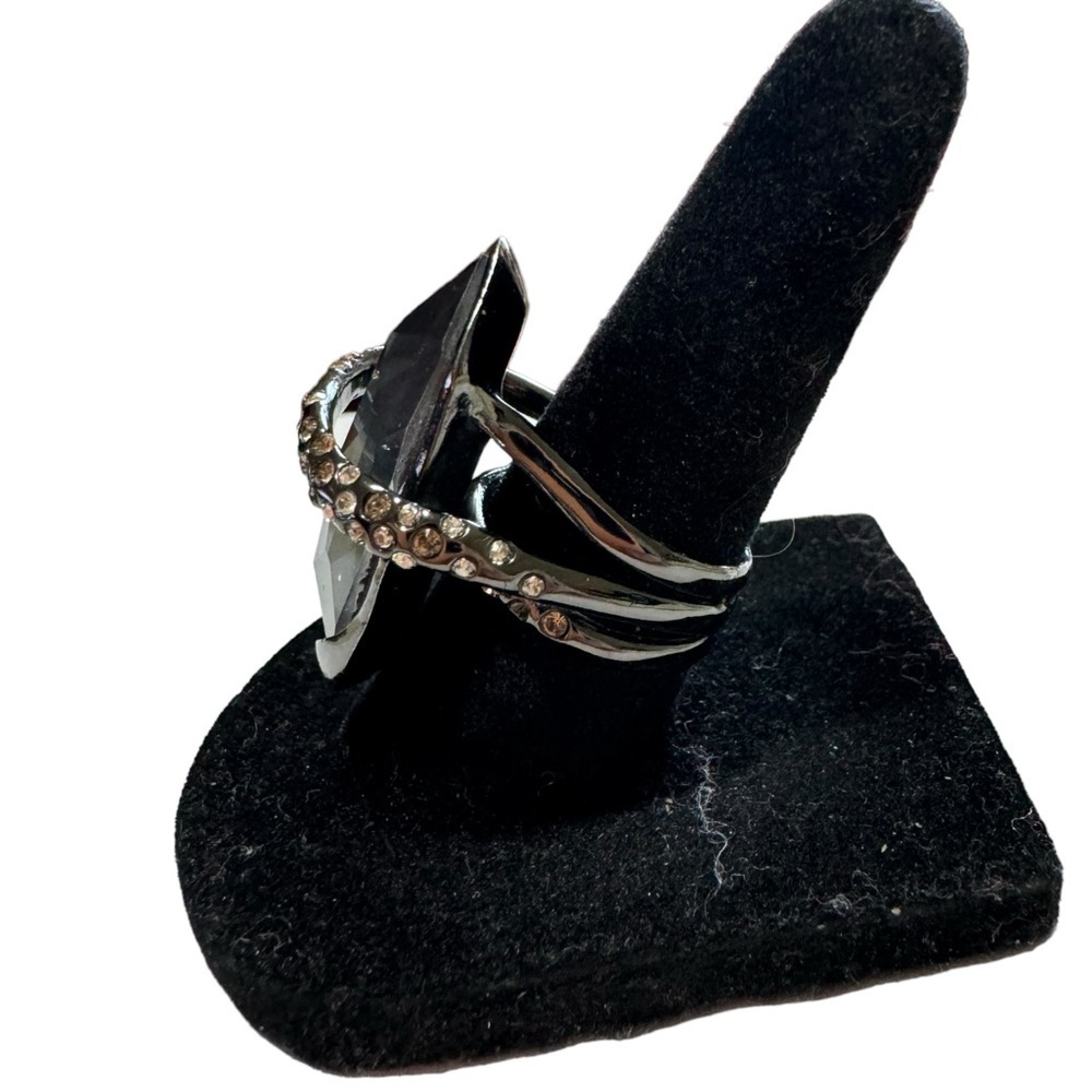 Alexis Bittar Miss Havisham Orbiting Crystal Cocktail Doublet Ring - Picture 2 of 10